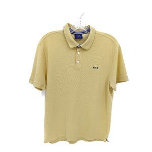 LE TIGRE Vtg Men's M Button Polo Shirt Yellow 80's